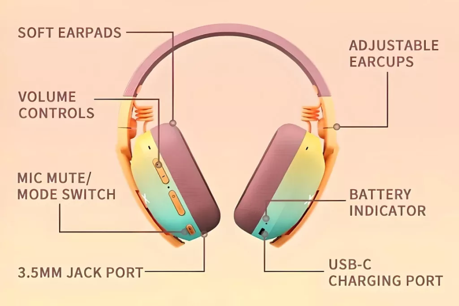 Stylish Bluetooth Gaming Headset